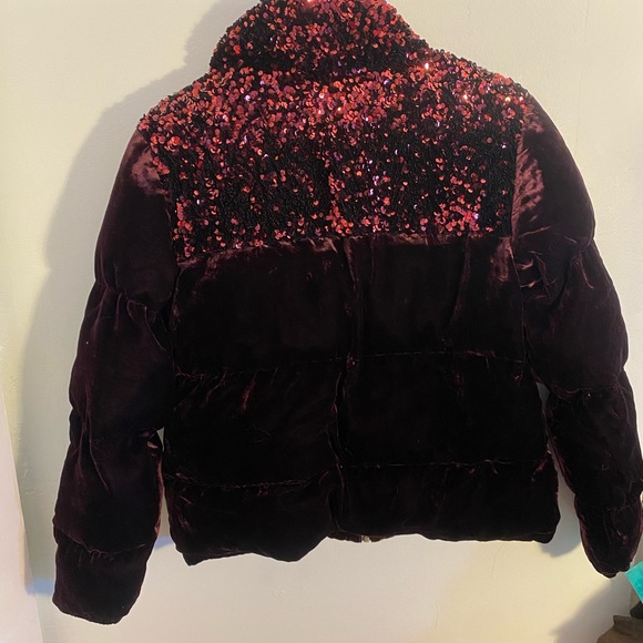 •Anthropologie• Maeve Velvet Sequined Purple Coat - Picture 6 of 6